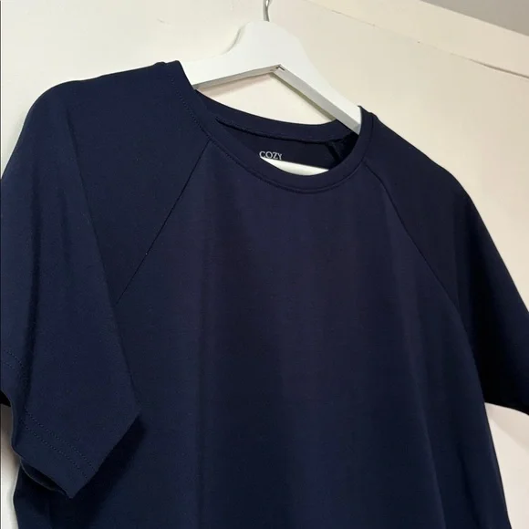 NEW Cozy Earth Bamboo Short Sleeve Top Women’s Navy Small - Picture 4 of 7